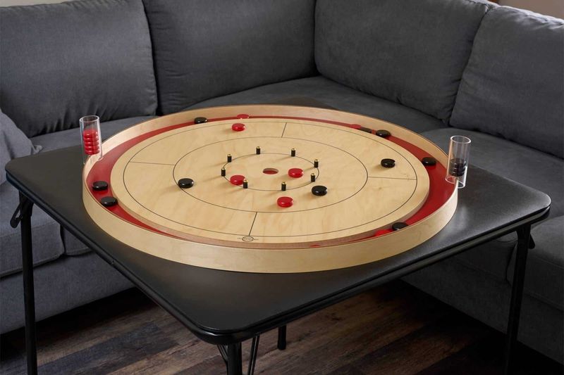 Crokinole game setup